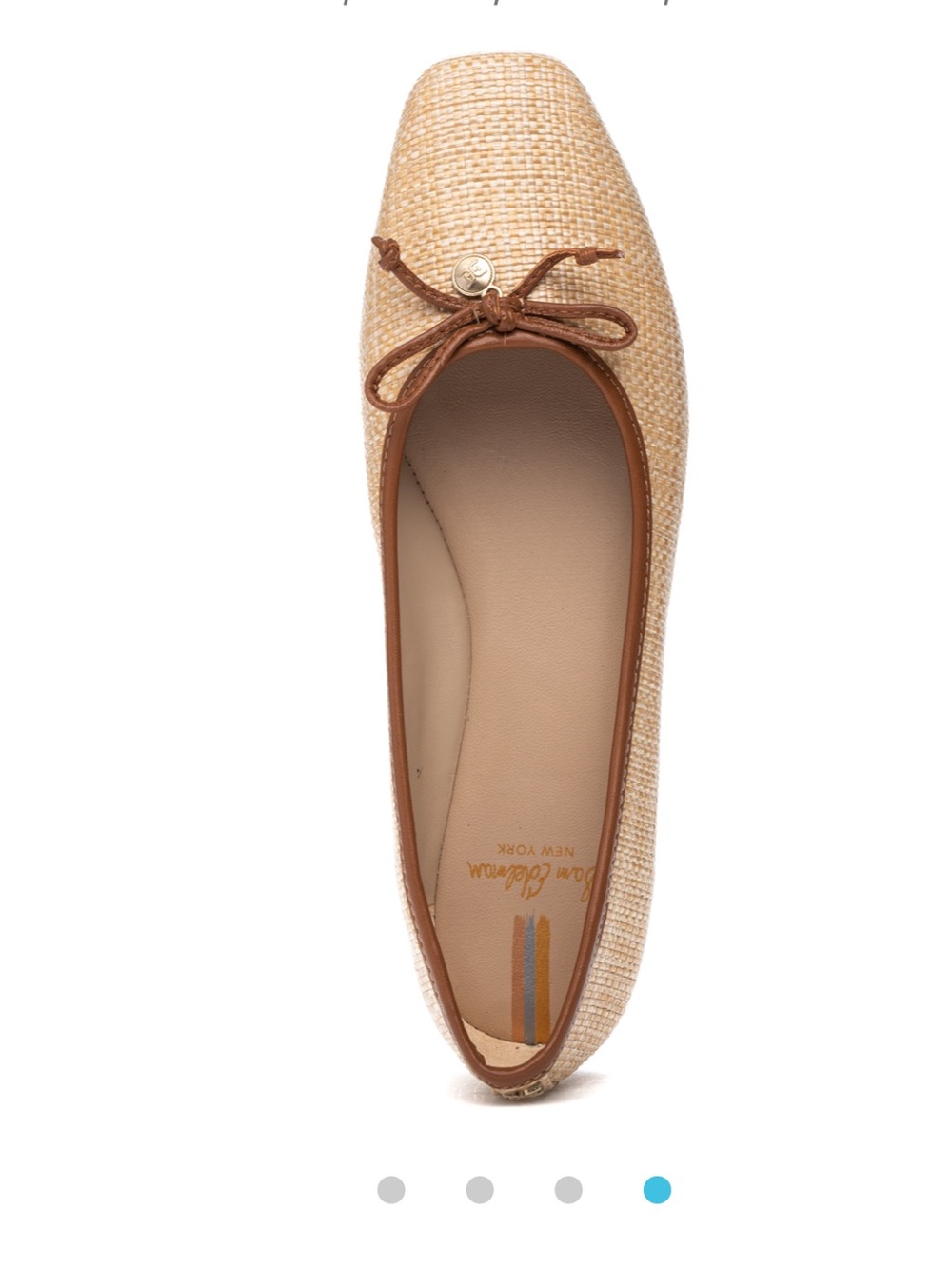 Sam Edelman Tan Woven Ballet Flats with Brown Trim - Picture 7 of 7